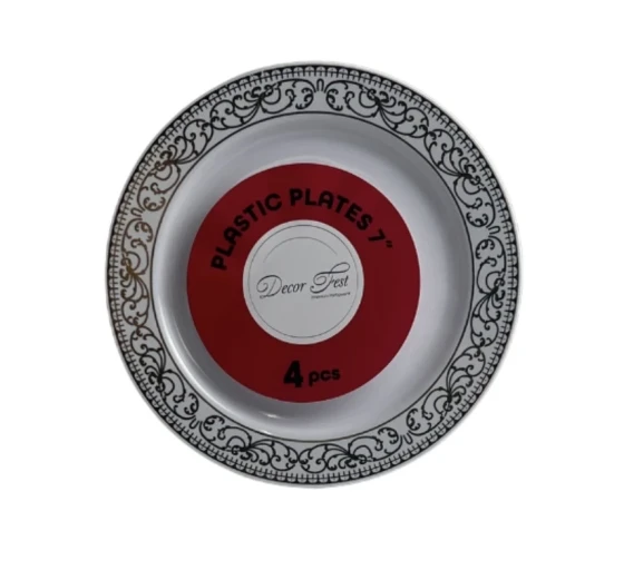 PLASTIC PLATE 4 PCS 7 INCH