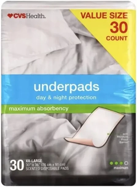14.99 UNDERPADS DAY AND NIGHT PROTECTION VALUE SIZE 30 COUNT