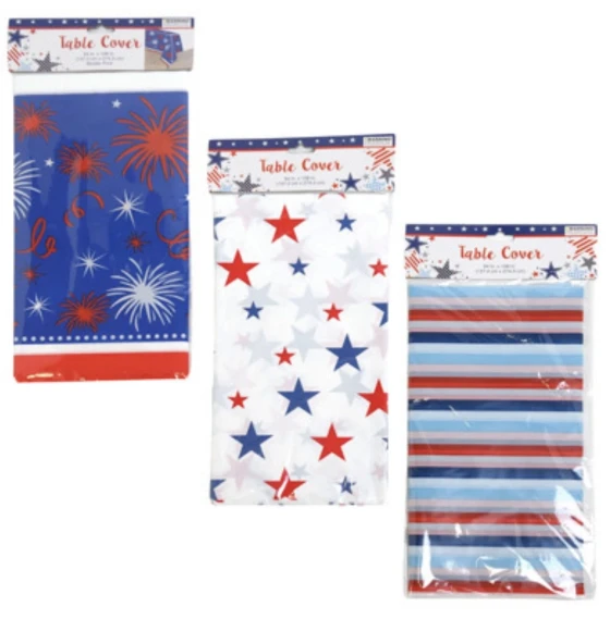 PATRIOTIC TABLE COVER 54 X 108 INCH