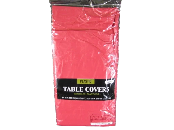 Red Party Table COVER Disposable Rectangle Tablecloth - Size 56 x 108 Inches