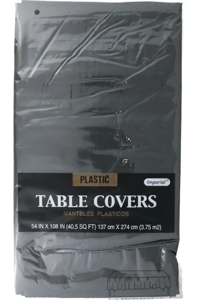 BLACK TABLE COVER 54 X 108 INCH