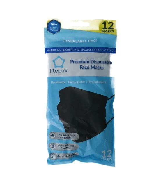 12 PACK BLACK MASK