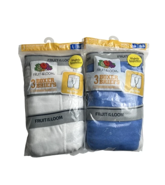7.99 FRUIT OF LOOM 3 BOXER BRIEFS LARGE