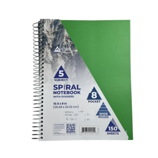 2.99 SPIRAL NOTEBOOK  SUBJECT WIDE RULED