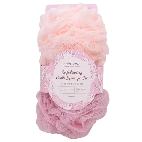2.99 CELAVI EXFOLIATING BATH SPONGE SET