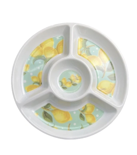2.99 LEMON 13.5 INCH SECTIONAL SERVING PLATTER