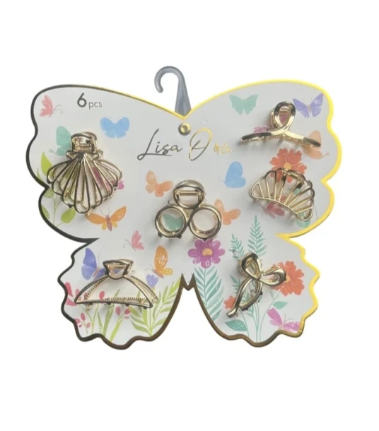 5.99 GOLD HAIR CLIPS 6 COUNT