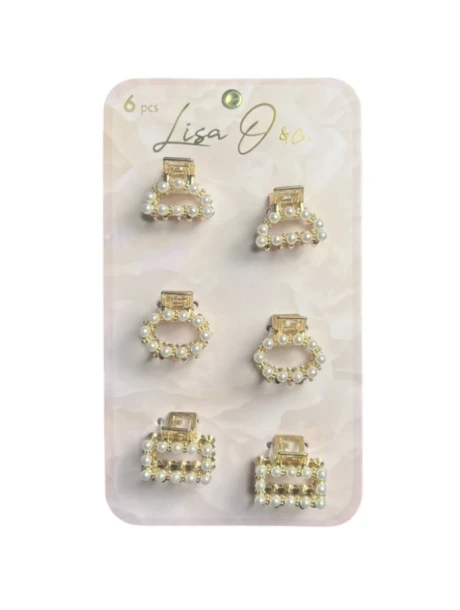 GOLD MINI HAIR CLIPS 6 COUNT