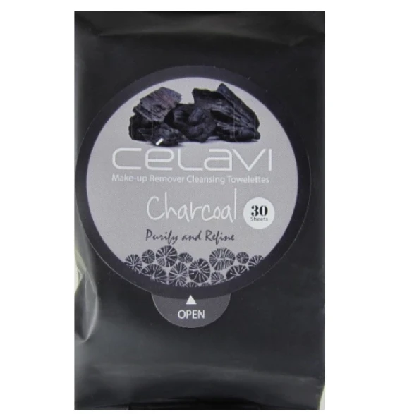 Celavi Charcoal Makeup Remover Cleansing Wipes 30 Sheets
