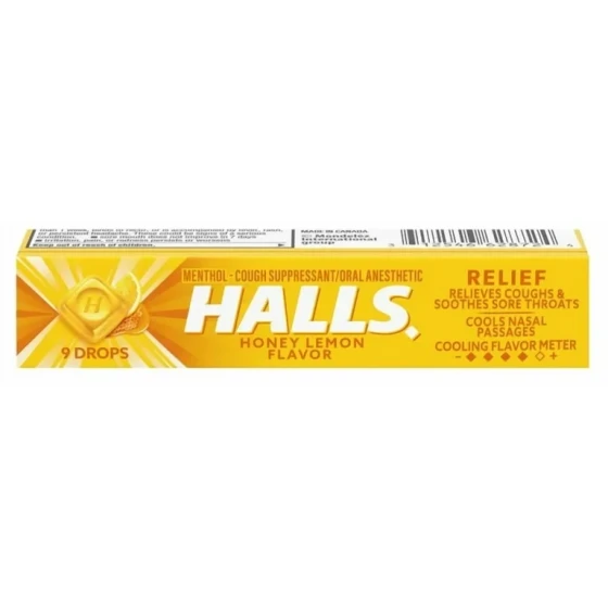 1.99 HALLS 9 DROPS HONEY LEMON
