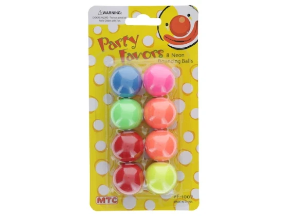 8PC 27MM NEON BOUNCING BALLS