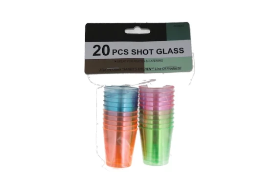 COLORFUL SHOT GLASS 20 PACK 1.18 FL OZ