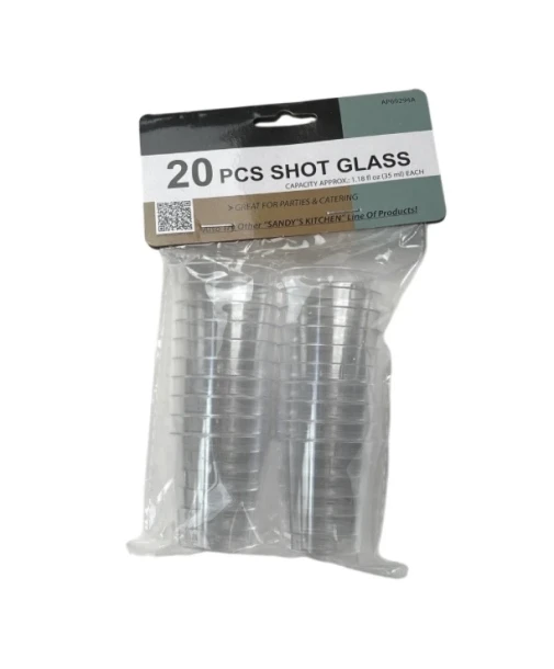 CLEAR SHOT GLASS 20 PACK 1.18 FL OZ
