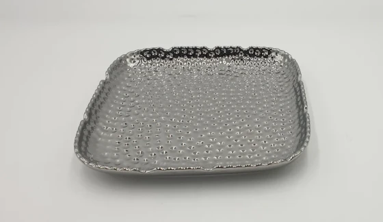 10.99 10" PLATTER -SILVER-SQUARE