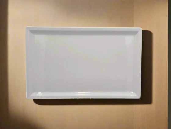 6.99 14.25"x9" PLATTER-RECT-WHITE