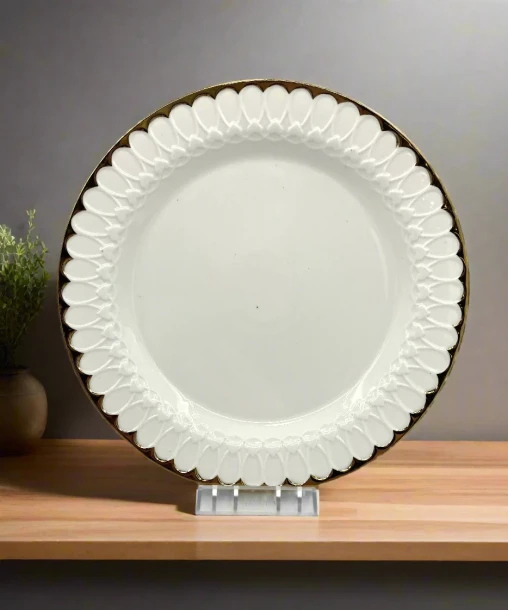 10" PLATE-GOLD RIM-ROUND