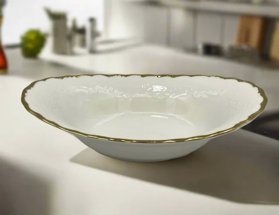 7.49 9"x6" BOWL-GOLD DESIGN-OVAL
