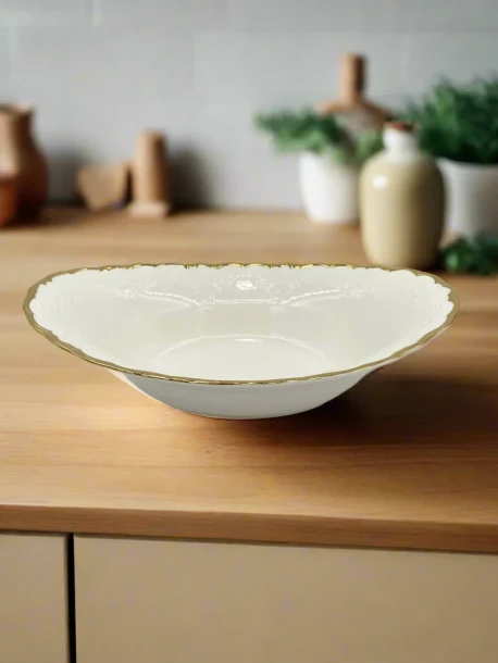 11.99 11" x7" BOWL-GOLD DESIGN-OVAL