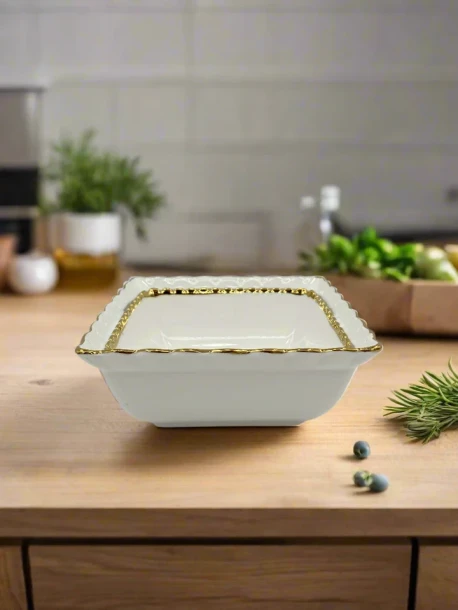 5.99 6"x3"BOWL-GOLD DESIGN-SQUARE