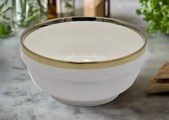 4.99 7"x4" BOWL W/GOLD RIM