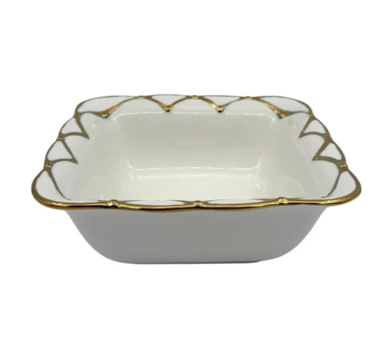 4.49 6"x3" BOWL-GOLD DESIGN-SQUARE
