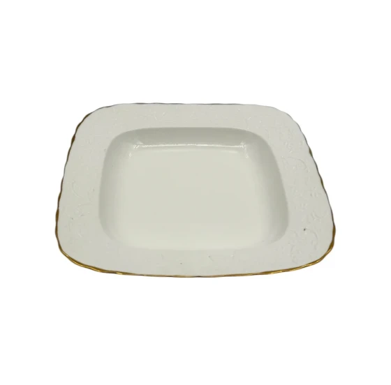 4.99 8.5" PLATE-GOLD DESIGN-SQUARE