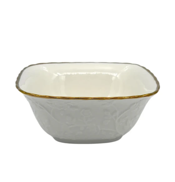 3.49 5.25"x2.75"BOWL-GOLD DESIGN-SQUARE
