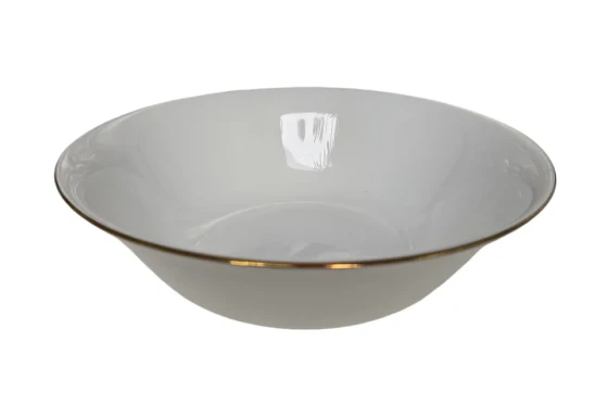4.49 7.5"x3" OPAL BOWL-GOLD RIM
