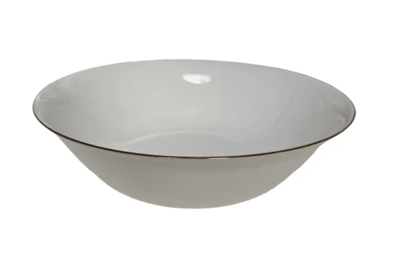 4.49 9"x3.5" OPAL BOWL-GOLD RIM