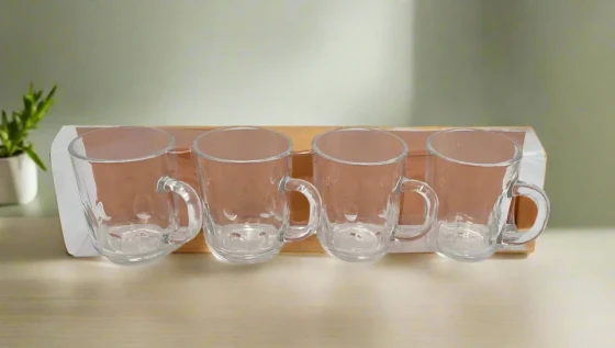 4 PC GLASS TEA CUP