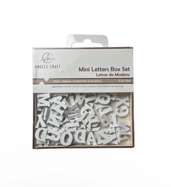 WHITE MINI LETTERS BOX SET 104 COUNT