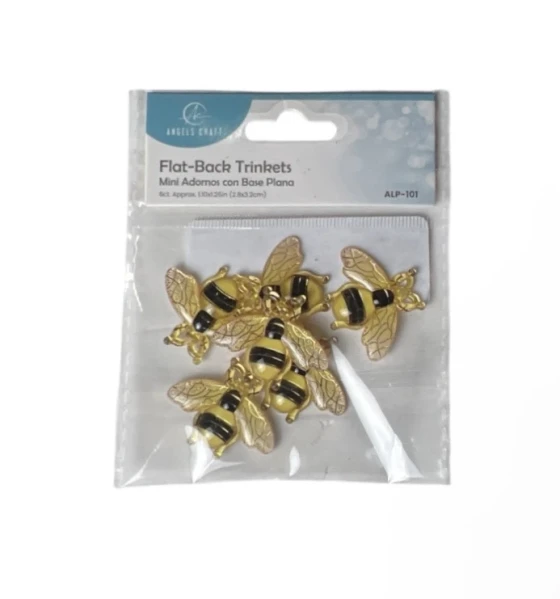BEE FLAT BACK TRINKETS 6 COUNT