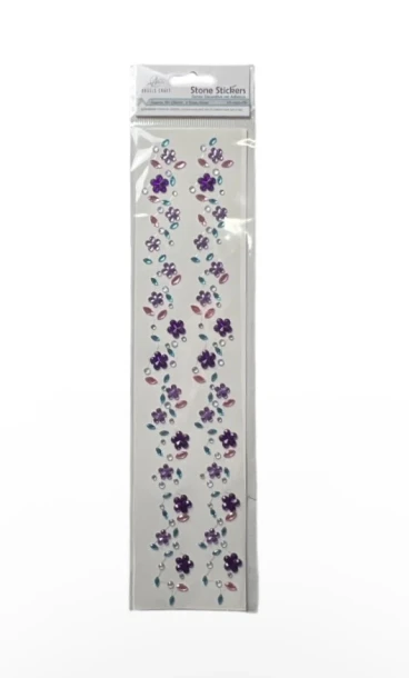 LAVENDER FLORAL STONE STICKERS