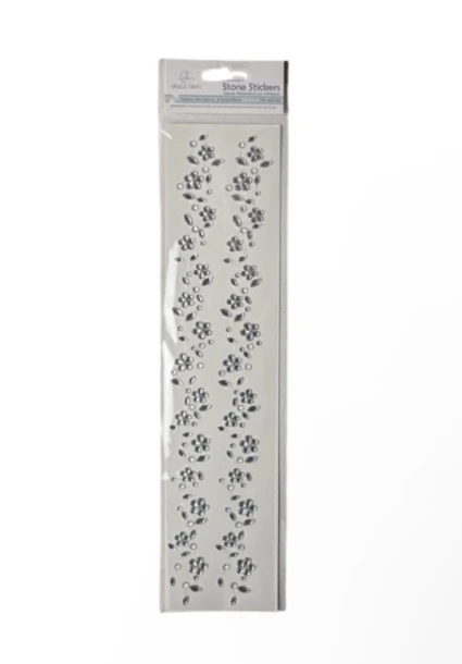 CLEAR FLORAL STONE STICKERS