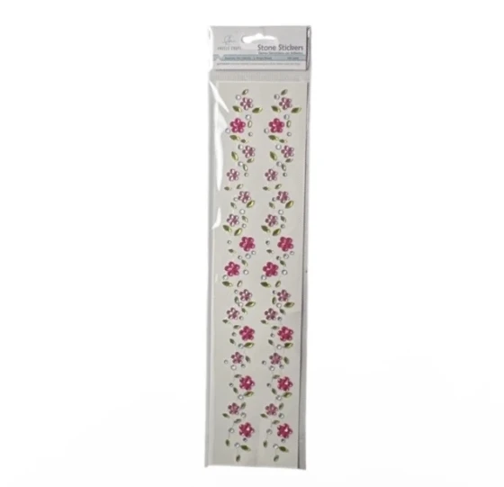 PINK FLORAL STONE STICKERS