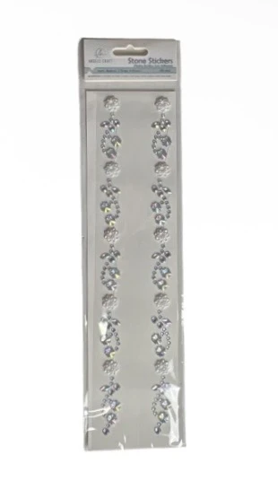 WHITE FLORAL STONE STICKERS