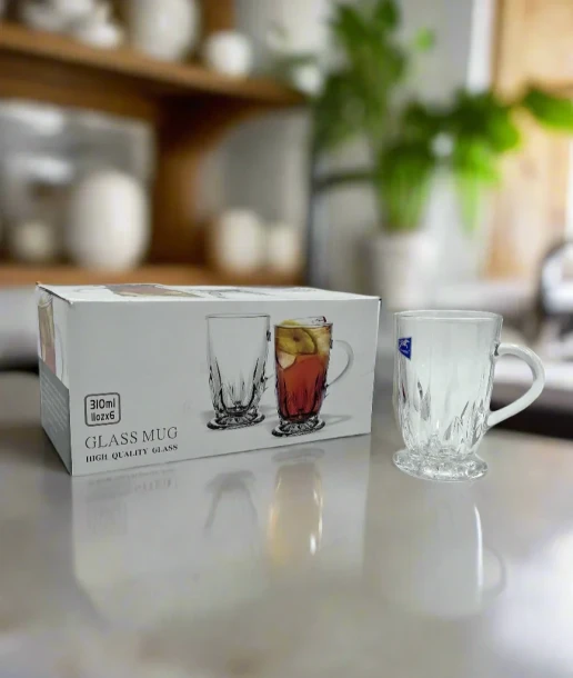 6PC GLASS TEA CUP