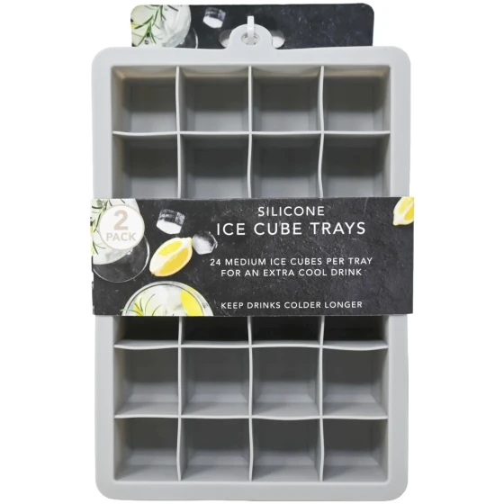 SILICONE ICE CUBE TRAYS 24 PCS