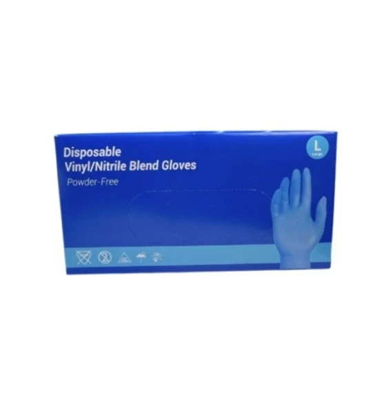 DISPOSABLE VINLY NITRILE BLEND GLOVES LARGE SIZE