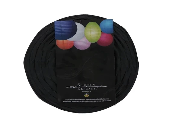 8 INCH PAPER LANTERN BLACK SMALL