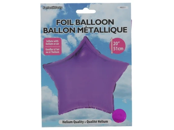Fushia Star Shape Foil Mylar Balloon