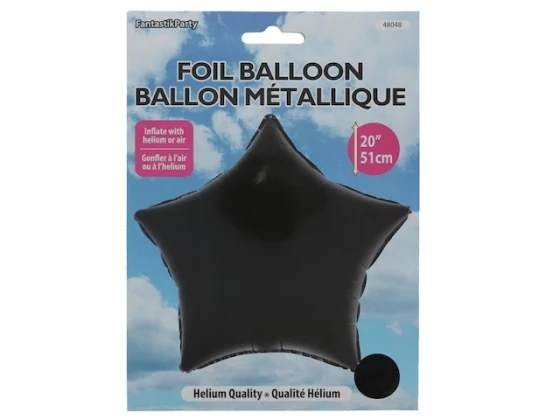 Black Star Shape Foil Mylar Balloon