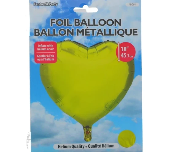 GOLD FOIL HEART SHAPE BALLOON 18 INCH