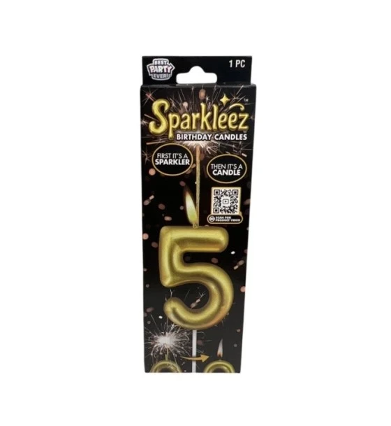 #5 SPARKLEEZ BIRTHDAY CANDLE