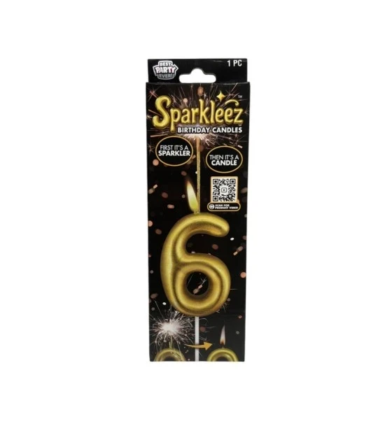#6 SPARKLEEZ BIRTHDAY CANDLE