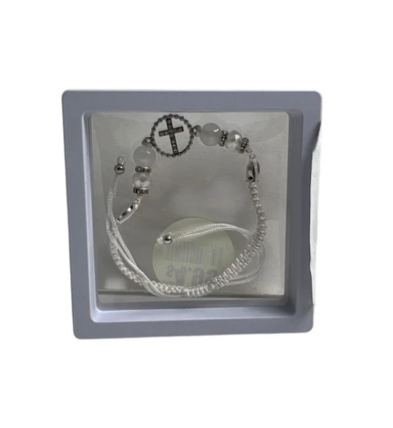 WHITE EVIL EYE BRACELET