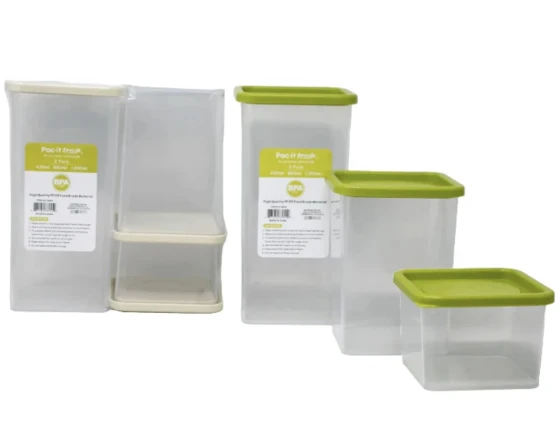 PAC IT FRESH PE LID FOOD CONTAINER 3 PACK 430 ML 880 ML 1300 ML