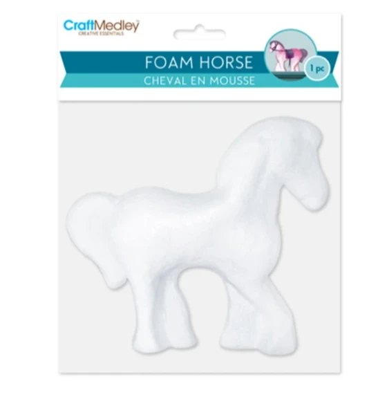 HORSE POLYFOAM SHAPE 14 X 13 CM XXX