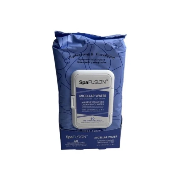 SPA FUSION MICELLAR WATER MAKE UP WIPES 60 COUNT