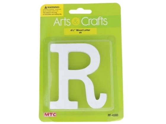 -#R 11CM WHITE WOOD LETTER - R XXX